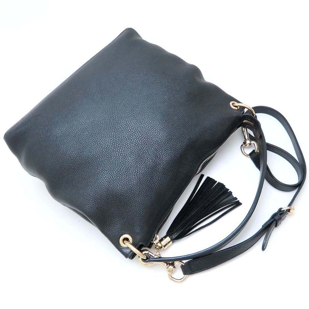 GUCCI Black Leather Shoulder Bag - Picture 3 of 10